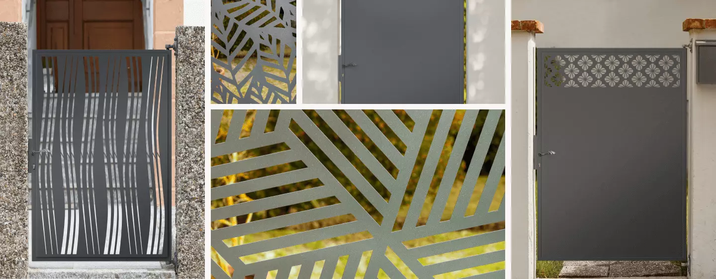 Sichtschutztüren - Collage mit Modellen Arno, Livenza, Pesa, Reno und Romna
